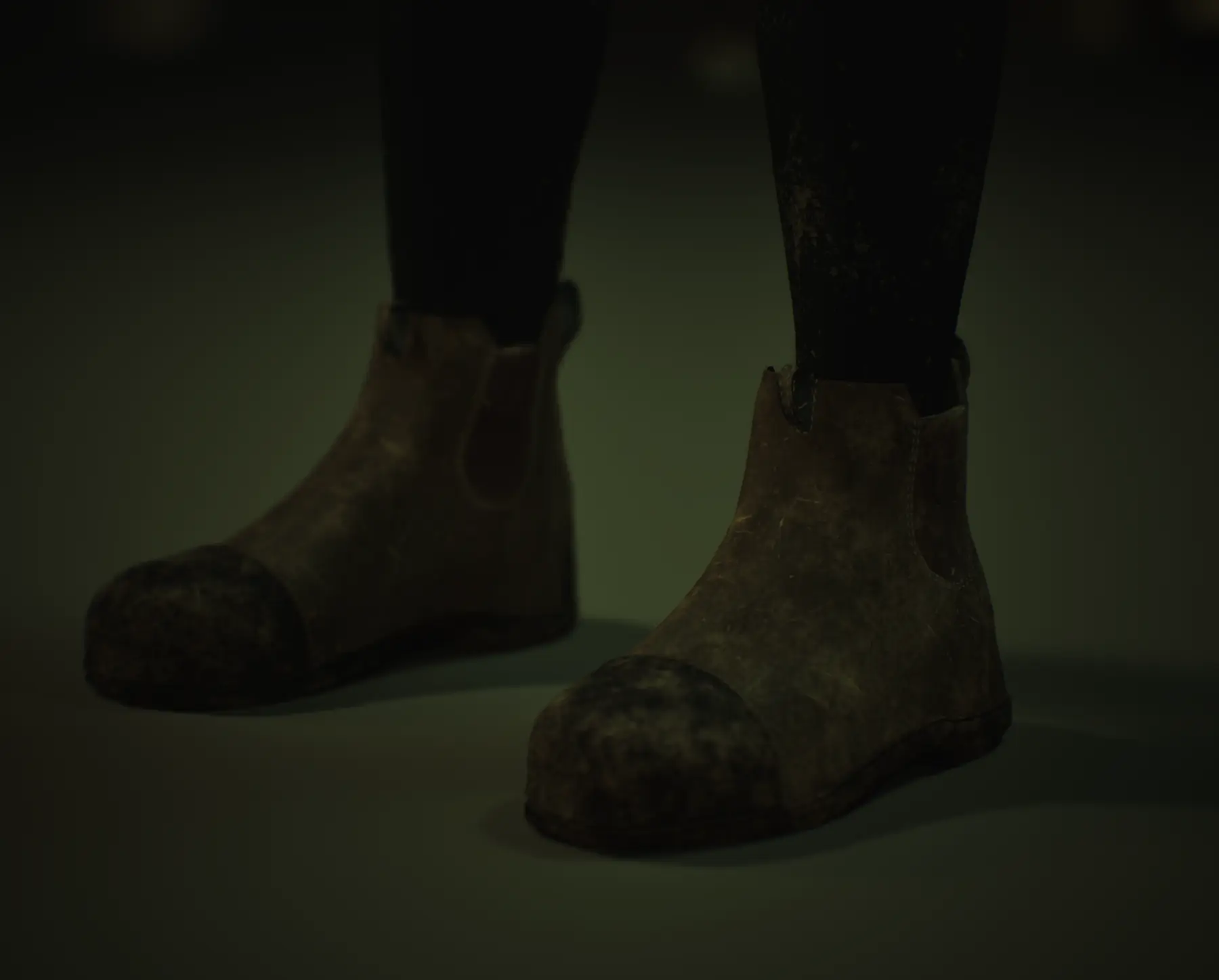 Close-up render of Myla's worn boots