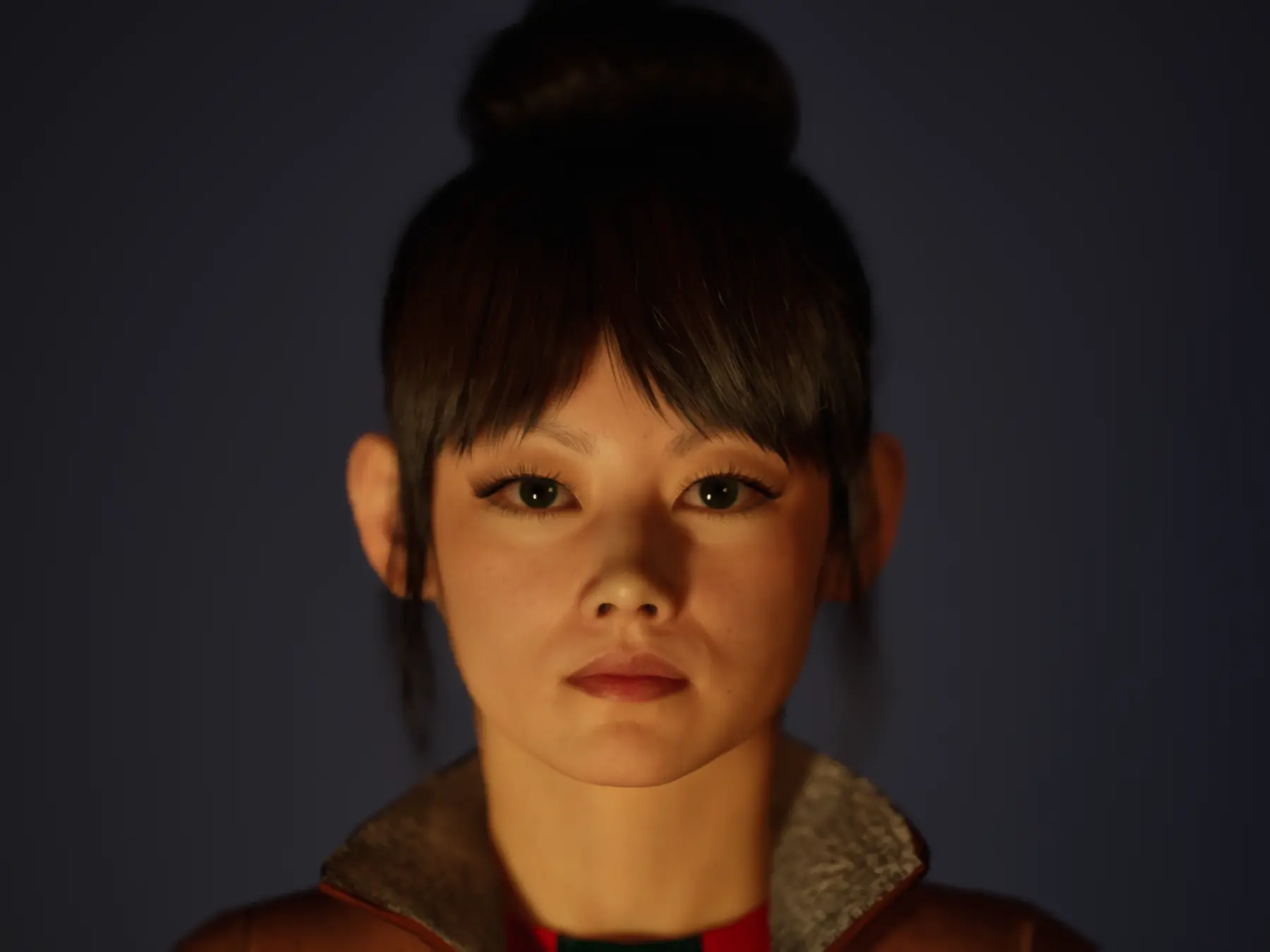 Centered clean portrait render of Myla